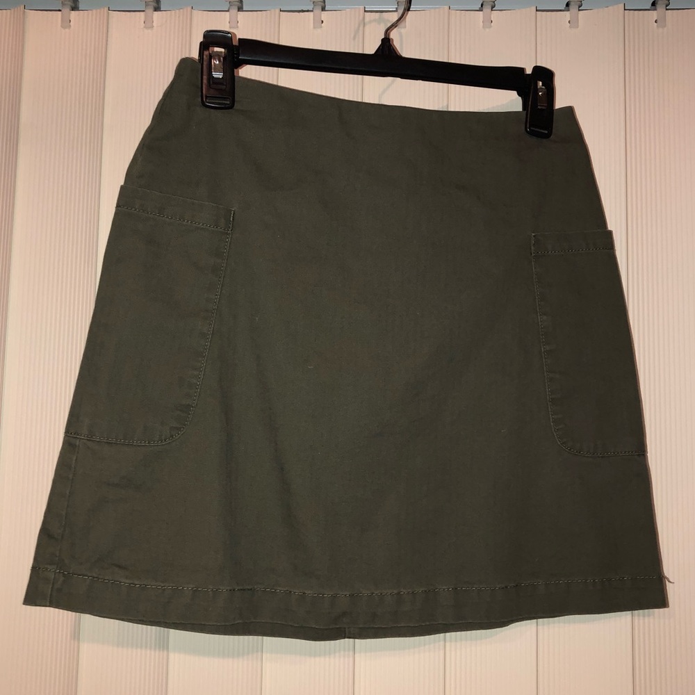 Army green skirt